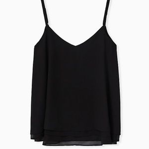 SOPHIE - BLACK CHIFFON DOUBLE LAYER SWING CAMI